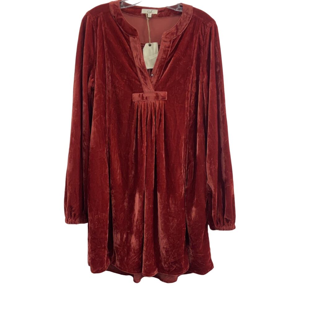 Easel Red Velvet Dress